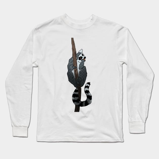 Pop art ring tailed lemur Long Sleeve T-Shirt by rsutton